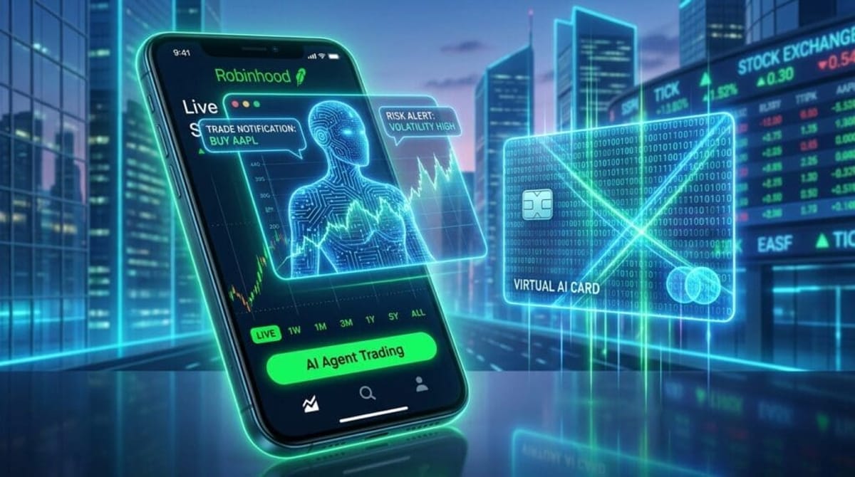 Robinhood da poder de compra y de inversión a agentes de IA con nuevas cuentas y tarjeta virtual