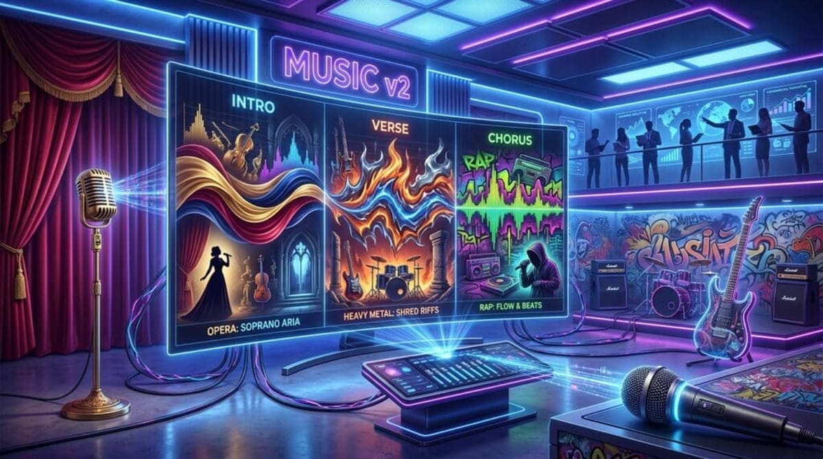 ElevenLabs lanza Music v2, su IA musical capaz de cambiar de género en pleno tema