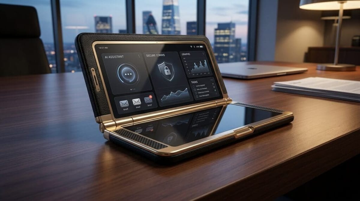 Vertu lanza Alphafold, su móvil plegable de ultra lujo con asistente de IA para ejecutivos