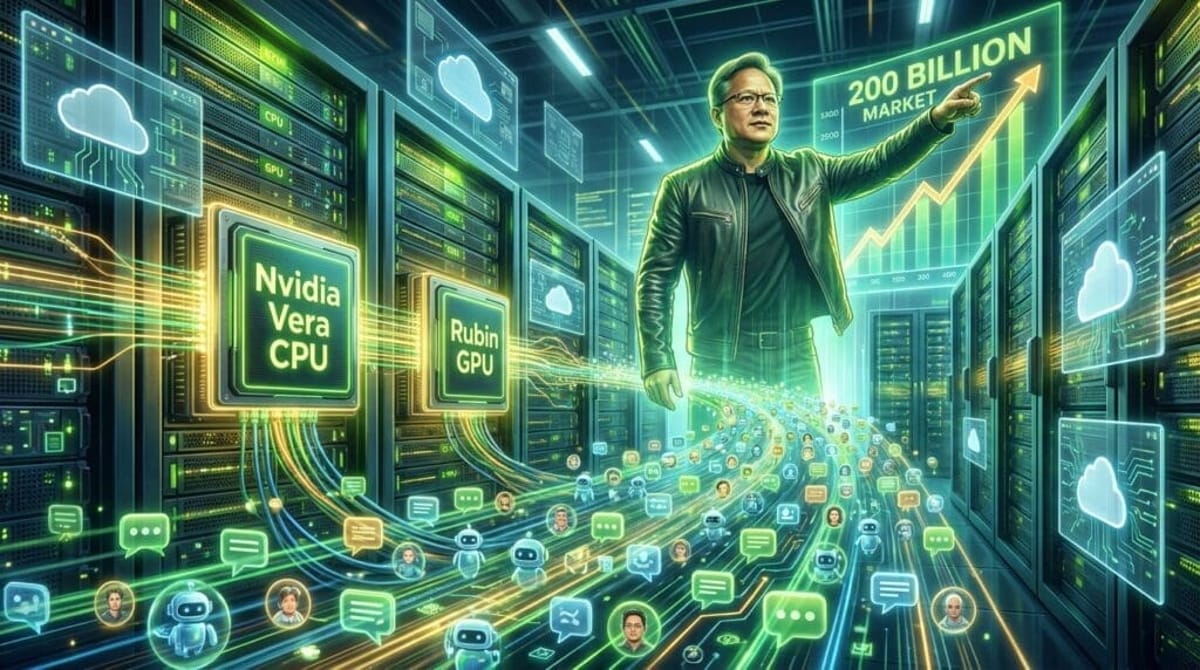 Nvidia apuesta por una nueva era de la IA con su CPU Vera y un mercado de 200.000 millones de dólares