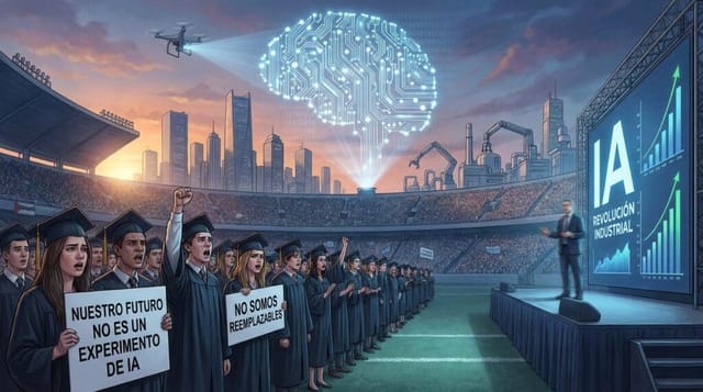 Graduados en EE. UU. responden con abucheos a discursos sobre la “revolución” de la IA